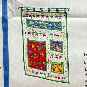 Vtg Wamsutta Cut & Sew Crayola Kid Art Organizer Fabric Teacher Classroom School